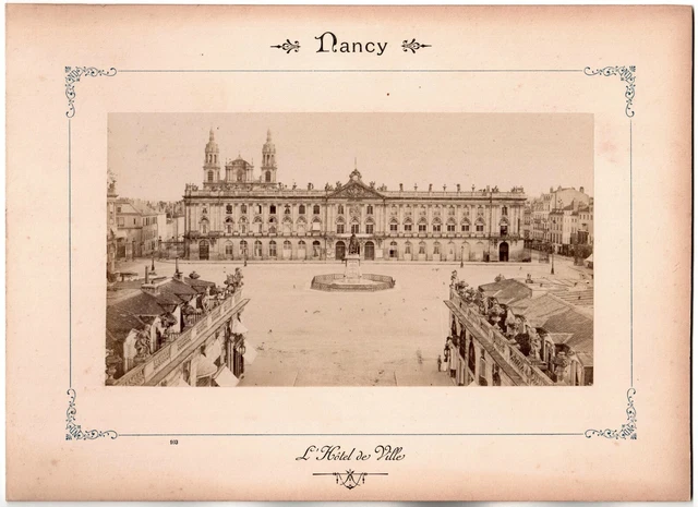 Nancy.Hôtel de Ville 1880.Albuminated photo.ND.Neurdein 9.x11cm mounted on cardboard.