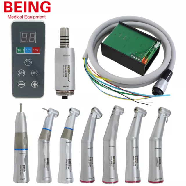 BEING Dental Electric Micro Motor LED Handpiece 1:1 1:5 Contra Angle Fiber Optic