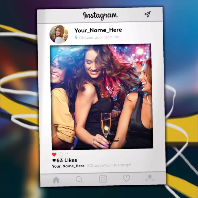 TAVOLA CORNICE SELFIE Instagram social media festa ritagliata oggetto di  scena A0 A1 A2 EUR 57,55 - PicClick IT