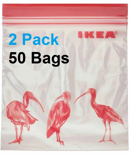 2 X IKEA ISTAD Plastic Resealable Food Sandwich Freezer Storage Bags 1L