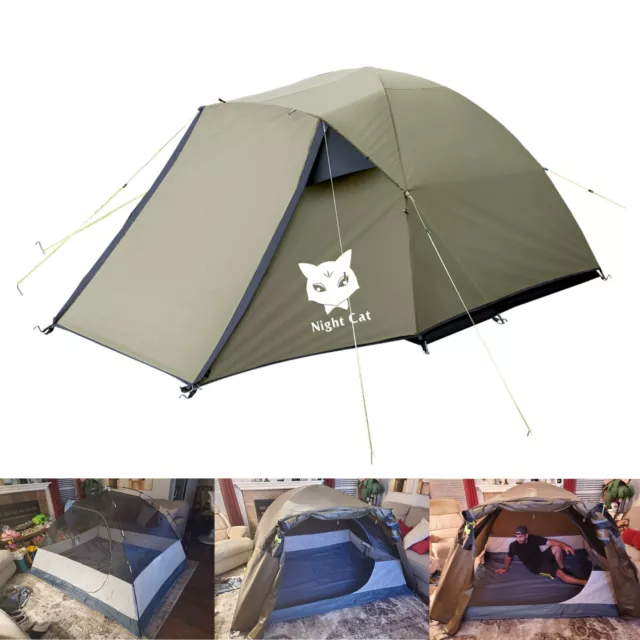 Night Cat 2-4 Men Camping Tent Portable Outdoor Hiking Tent Easy Setup 4-Season