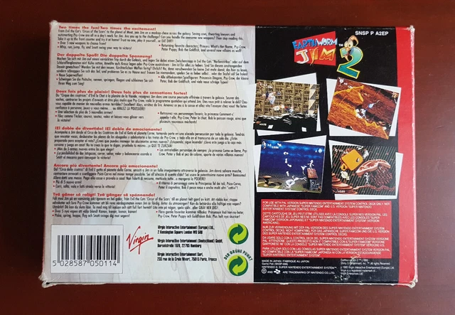 Jeu Earthworm Jim 2 pour console Super Nintendo (complet) 3