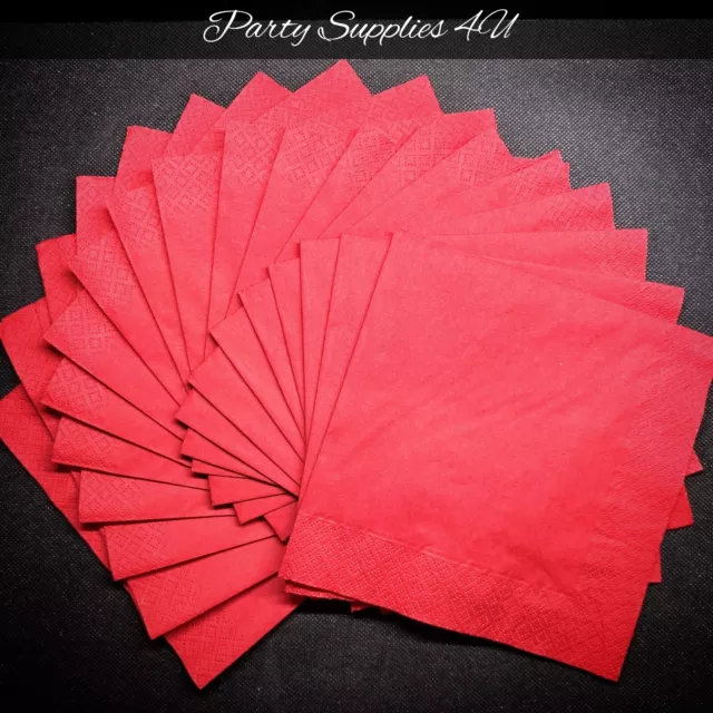 20pk Red Paper Napkins Christmas/Valentine's Day/Party/Food/Table/Tissue/Decor