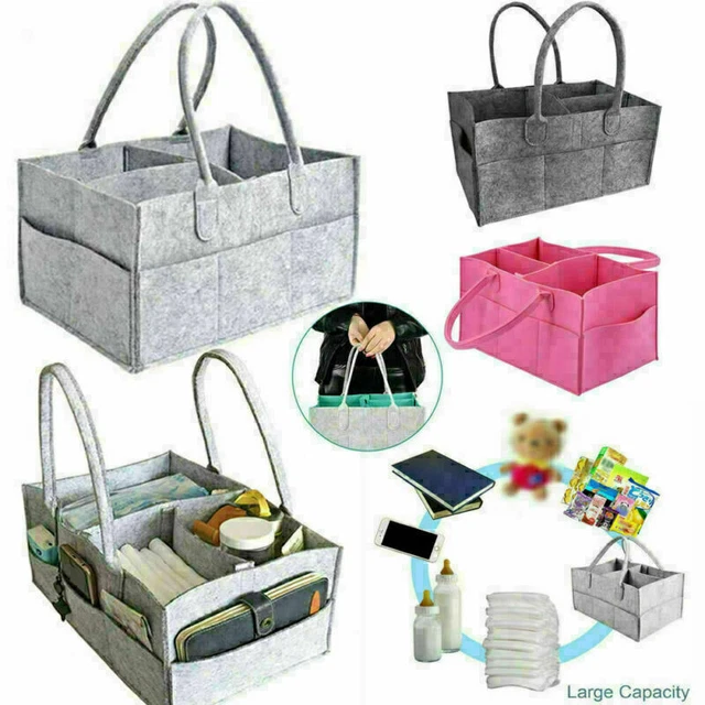 Felt Baby Diaper Caddy Nursery Storage Wipes Bag Nappy Organizer Container UK