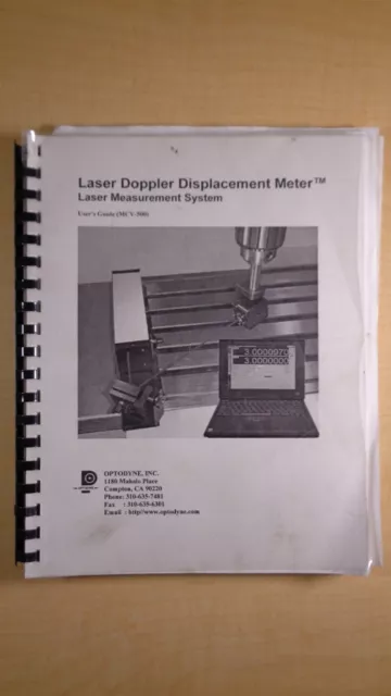 Optodyne Laser Doppler Displacement Meter Application Appendix Manual 8F B4