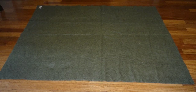Vintage US Army Military Green Frieze Blanket Shade Rock River Mills Wool/Cotton Vintage US Army Military Green Frieze Blanket Shade Rock River Mills Wool/Cotton