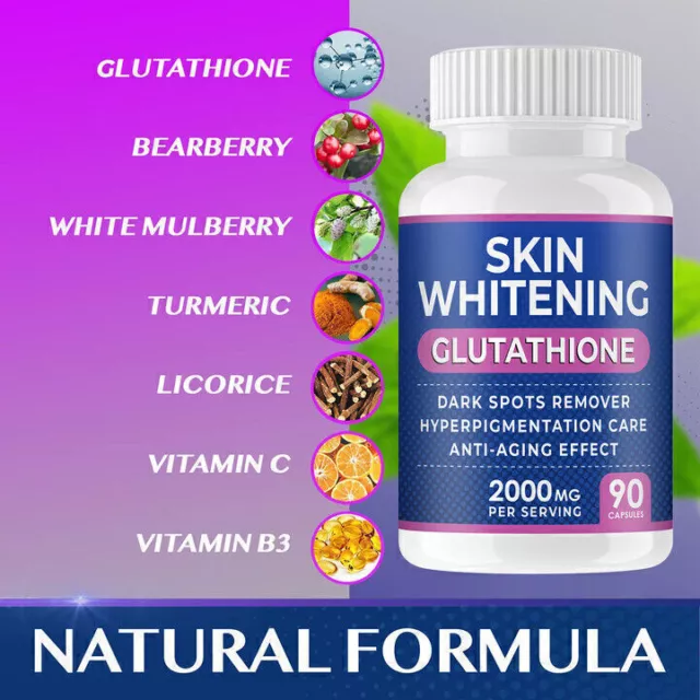 Skin Whitening Glutathione 2000mg, 90 capsules per serving 3