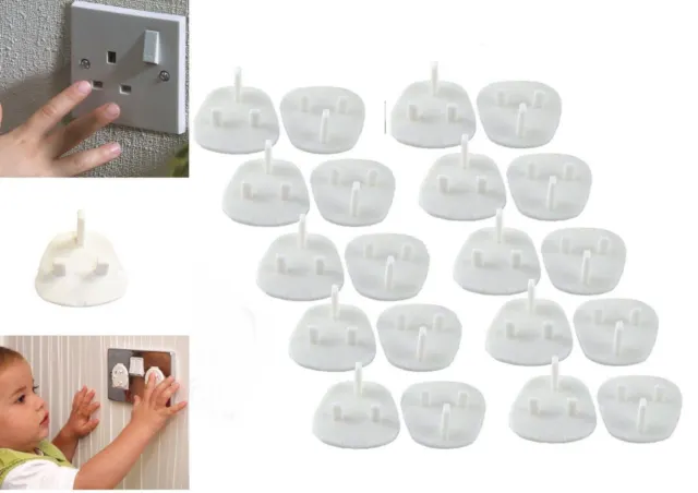 24 Safety Plug Socket Covers Baby Child Protector Guard Mains Electric Insert UK