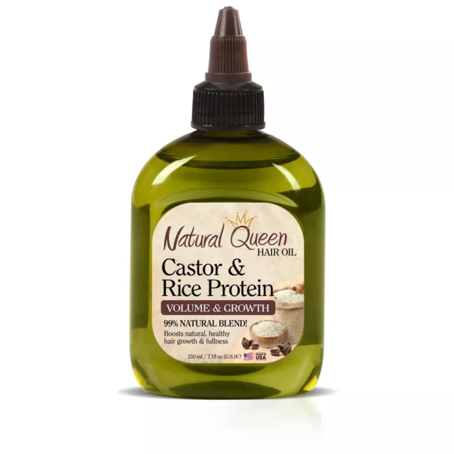 Natural Queen Volume & Growth - Castor Rice Protein Hair Oil 7.1 oz - Volumiz...