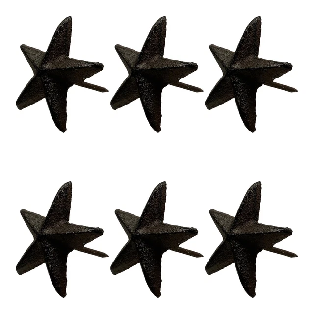 6 Texas Lone Star Tack Nails 1.75 Inch Cast Iron Rustic Western Farmhouse Decor