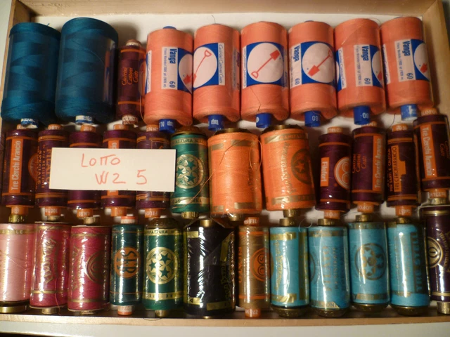 Stock 33 Spole Filo Da Cucire Cotone Tre Stelle N° 40 - 50 - 60 Colori Mix Leggi