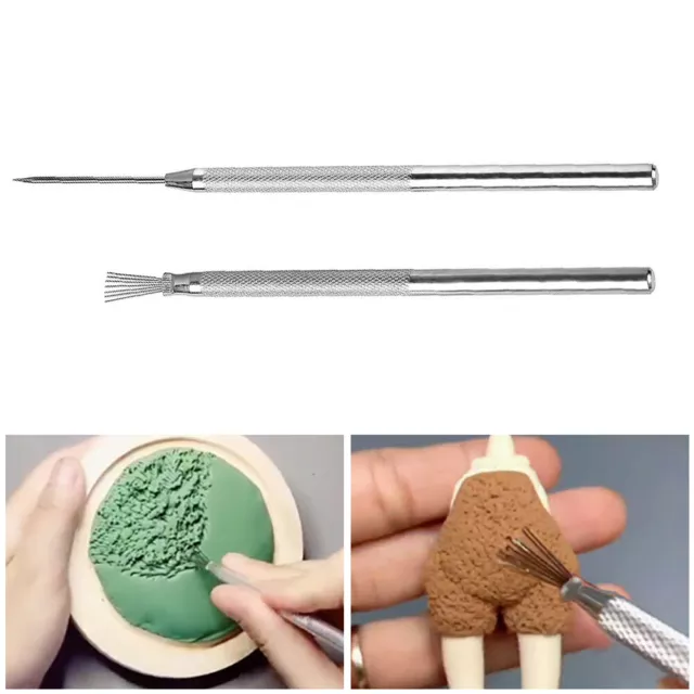 Pottery Texture Tool 7 Pin Needle Pen Ceramics Polymer Clay Sculpting Modeling