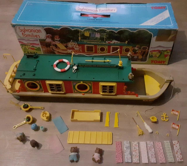 VINTAGE SYLVANIAN FAMILIES Canal river house boat barge Blake holidays boat 13.50 PicClick UK