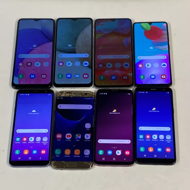 JobLot Samsung Galaxy A12 A03s A41 A70 S9 J7 S7 bordo - sbloccato - 8 pz grado D/F