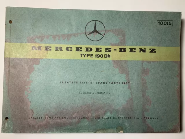 Mercedes W 121 Ersatzteilliste, Ponton Type 190 Db, Ausgabe A v. 1959, Nr. 10015