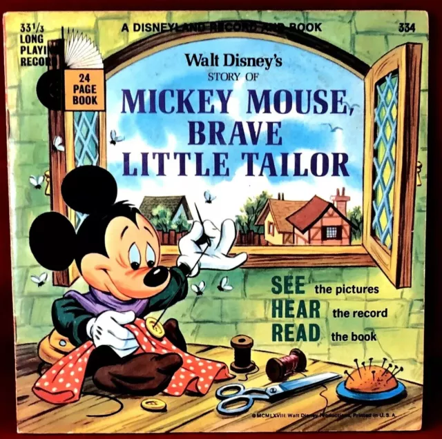 Disneyland Record & Book Walt Disneys Story Of Mickey Mouse, Brave Little Tailor