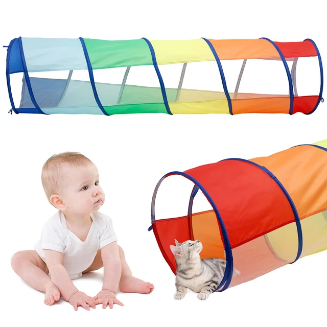 BABY CRAWL TUNNEL 6FT Foldable Crawl Through Tunnel Play Tent Colorful