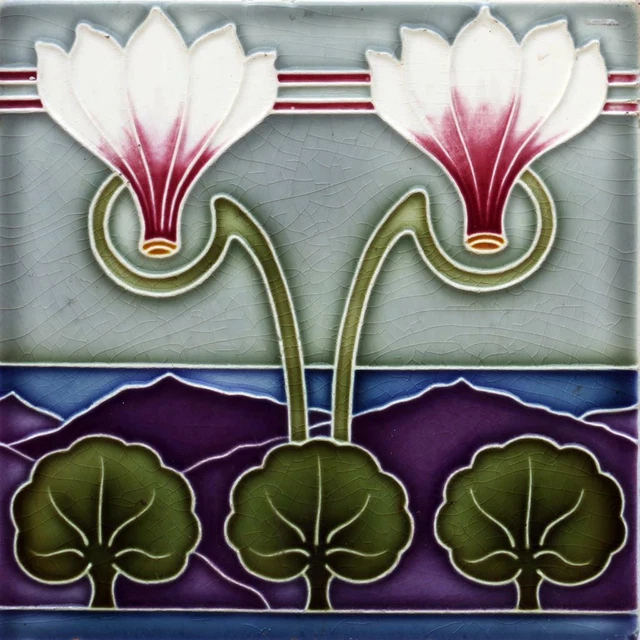 Ceramic Tile Art Nouveau Reproduction European Art Deco Azulejo Talavera Trivet