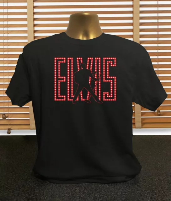 Elvis Name in Lights Silhouette - Men's Elvis Presley t shirt