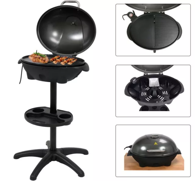 2in1 Barbecue Électrique Table Grill 2400 Watt de Jardin BBQ Housse / Couvercle