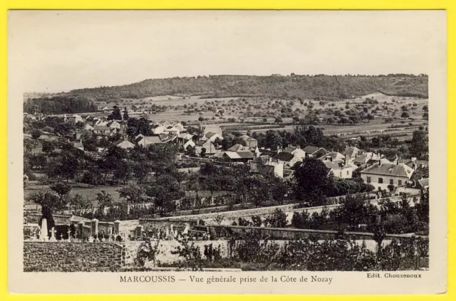 cpa RARE MARCOUSSIS (Essonne) Vue générale prise de la CÔTE de NOZAY Cimetière