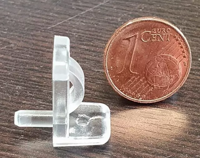 Glasbodenträger für 3 / 5  mm Loch mit Kippsicherung Kunststoff transparent  NEU