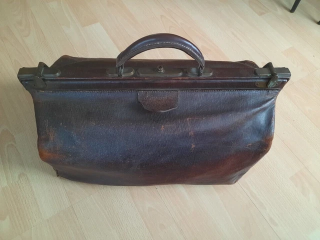 Sacoche Vintage En Cuir De Médecin Des Années 1950-1960 - Cuir Marron - Fabriqué En France