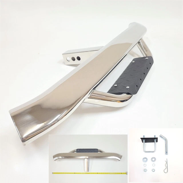 Chrome Tow Hitch Step Bar Guard Drop Step Slant For 2" Receiver Truck Heavy Duty