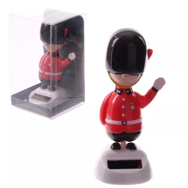 Solar Powered Guardsman Waving  Ornament Figurine No Need For Batteries Ff51