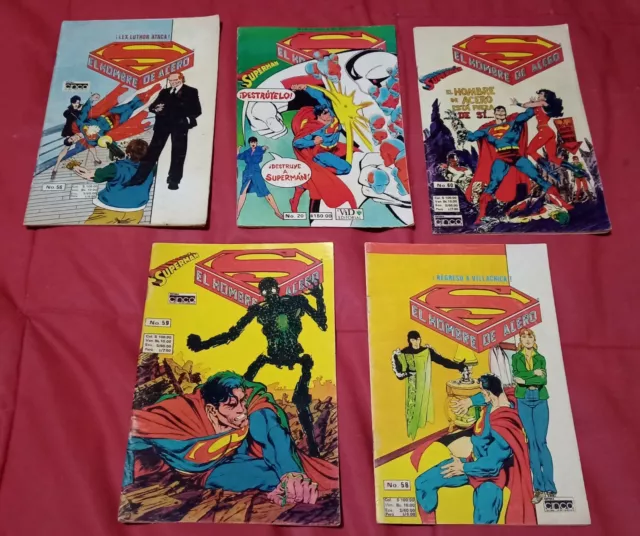 Lote de 5 comics - Superman el hombre de acero - Años 80