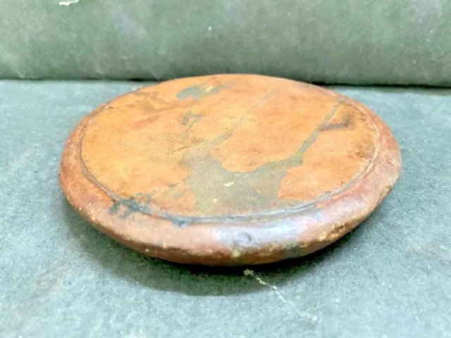 Antiguo Vintage Raro Hecho a Mano Pequeño Chapati Rodando Único Piedra Placa /