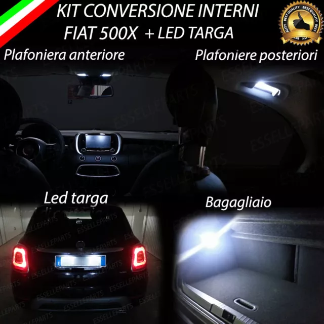 Kit Full Led Interni Fiat 500X Kit Completo Canbus + Led Targa 6000K No Error