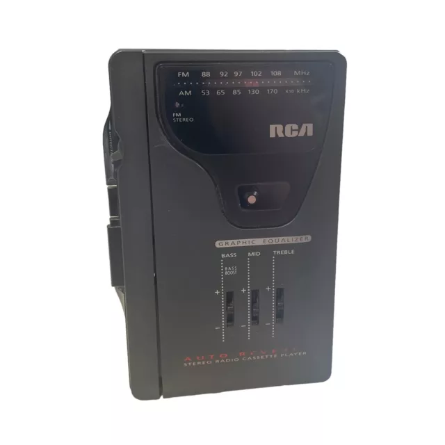 RCA Walkman AM/FM Retro Cassette Player Auto Reverse RP- 1851A Tested & Working