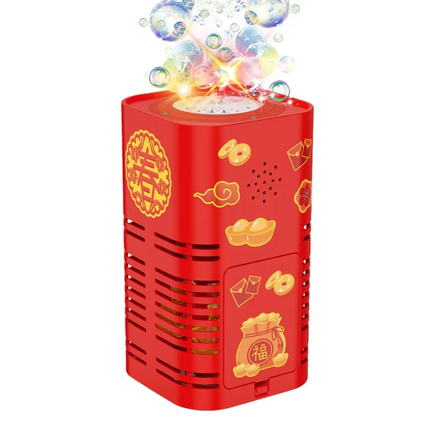 Bubble Maker Elettrico Colorati Rosso Con 12-Hole & Luce 9.5x9.5x17cm ABS