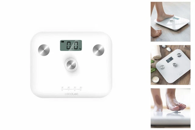 Balanza digital Cecotec ECOPOWER 10100 FULL HEALTHY LCD 180 kg vidrio blanco