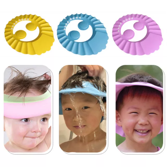 Baby Kids Children Infant Shampoo Bath Shower Cap Hat Wash Hair Hats Adjustabal