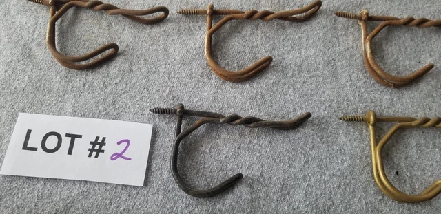 #2  Lot Of 15 Vintage Antique School Farm House Screw In Wire Coat Hat Hooks 4