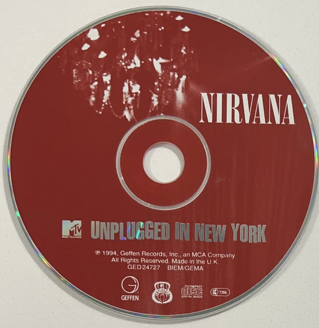 NIRVANA - MTV Unplugged In New York CD Disc Only In A Clear Sleeve ...