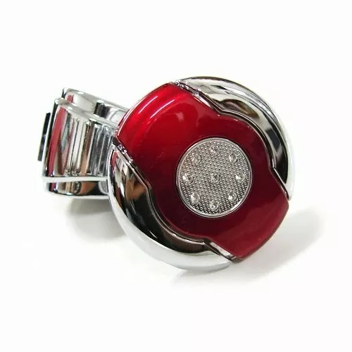 [Shinwha] Power Handle Car Steering Wheel Knob Spinner Convenient Grip - Red