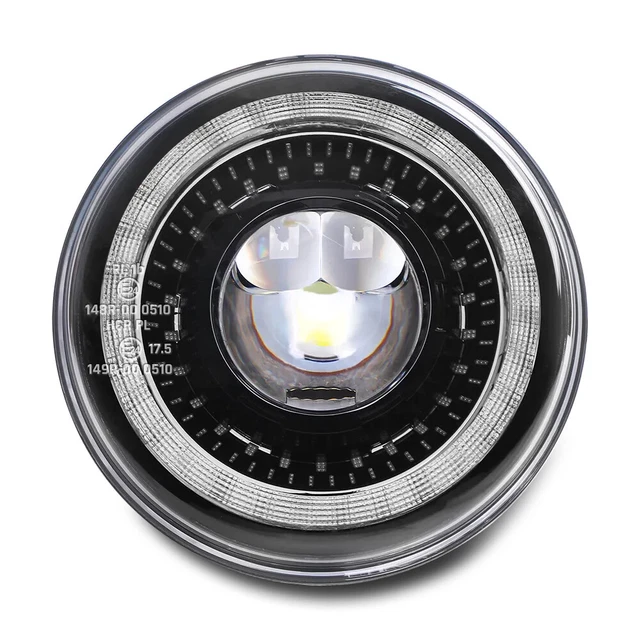 Faro Anteriore LED 5,75" Per Harley, Nero, Compatibile Con Sportster 883/1200 E XL, IP67 Impermeabile E Antishock