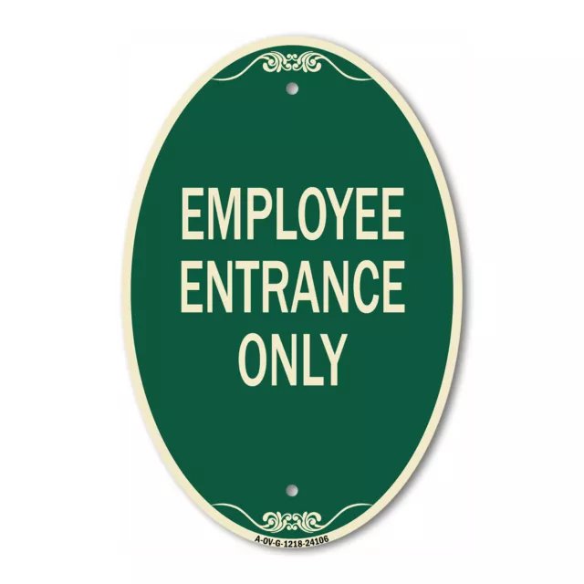 SignMission Designer Series Sign - Employee Entrance Only 12" x 18" Metal Sign