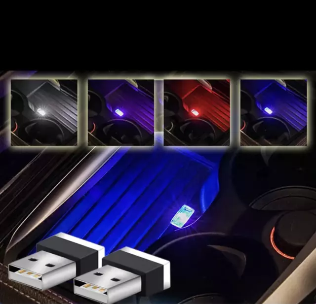 1x USB LED Mini Car Light Neon Atmosphere Ambient Bright Lamp Light Accessories