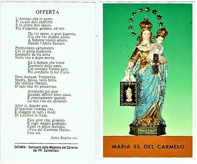 María Santísima De Carmelo - Estatua Venera En Catania - Lote 25 Santini