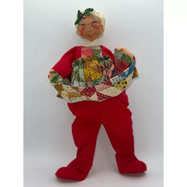 Vintage AnnaLee Mrs Claus with Apron Mobilitee Christmas doll 18 inches tall