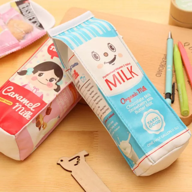 Big Storage School Stationery Pencil Box Fruit Milk Carton Pen Bag Pencil Case