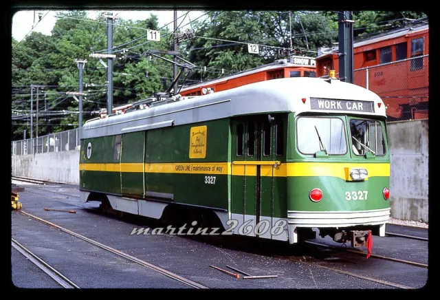 (Db) Orig. Traction/Trolley Slide Mbta (Boston, Ma) 3327 Work Car
