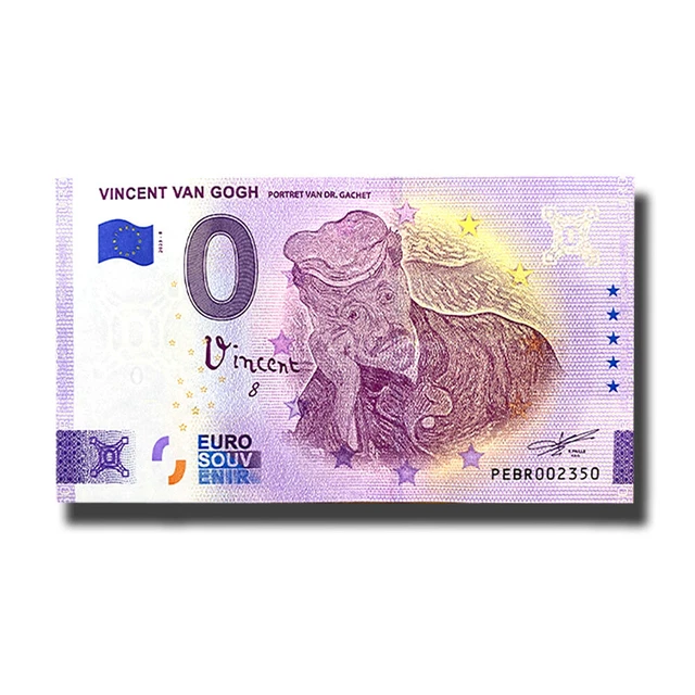 0 Euro Souvenir Banknote Vincent Van Gogh Portret Gachet Netherlands PEBR 2023-8