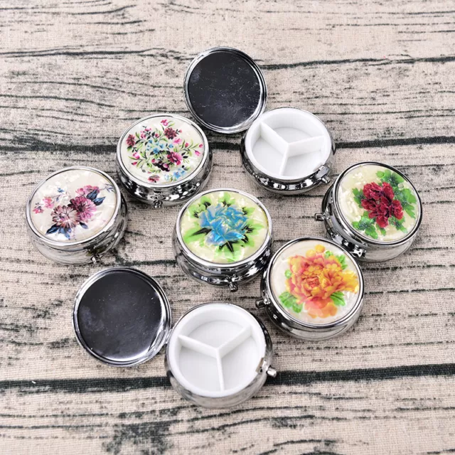 Metal Folding Pill Case Medicine Organizer Pill Box Makeup Storage CY9tainer 3