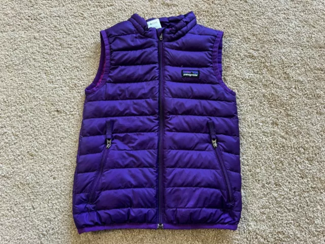 Patagonia Baby Girl Down Sweater Vest Full Zip Purple Size 4T STY 60505