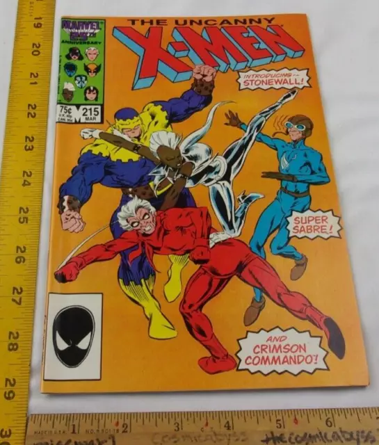 Uncanny X-Men #215 comic book VF/NM 1986 HIGH GRADE Crimson Commando